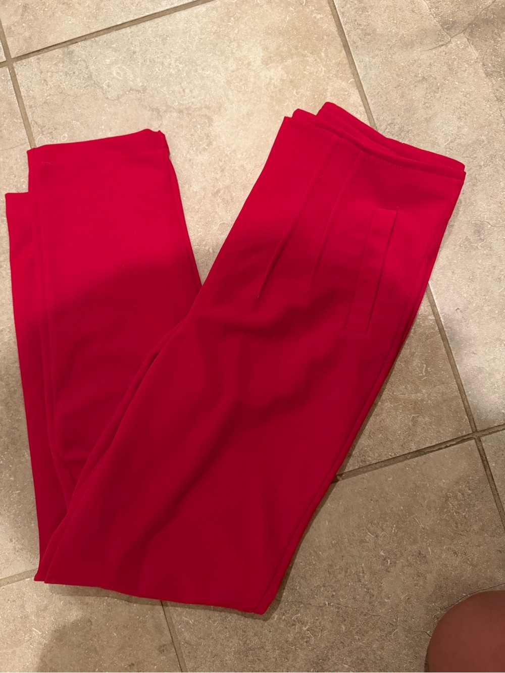 SHEIN Bright Red Straight-Leg Ponte Pants
